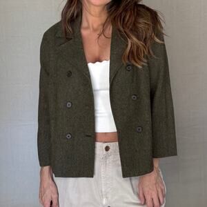 Ralph Lauren Olive Wool Petite Blazer
